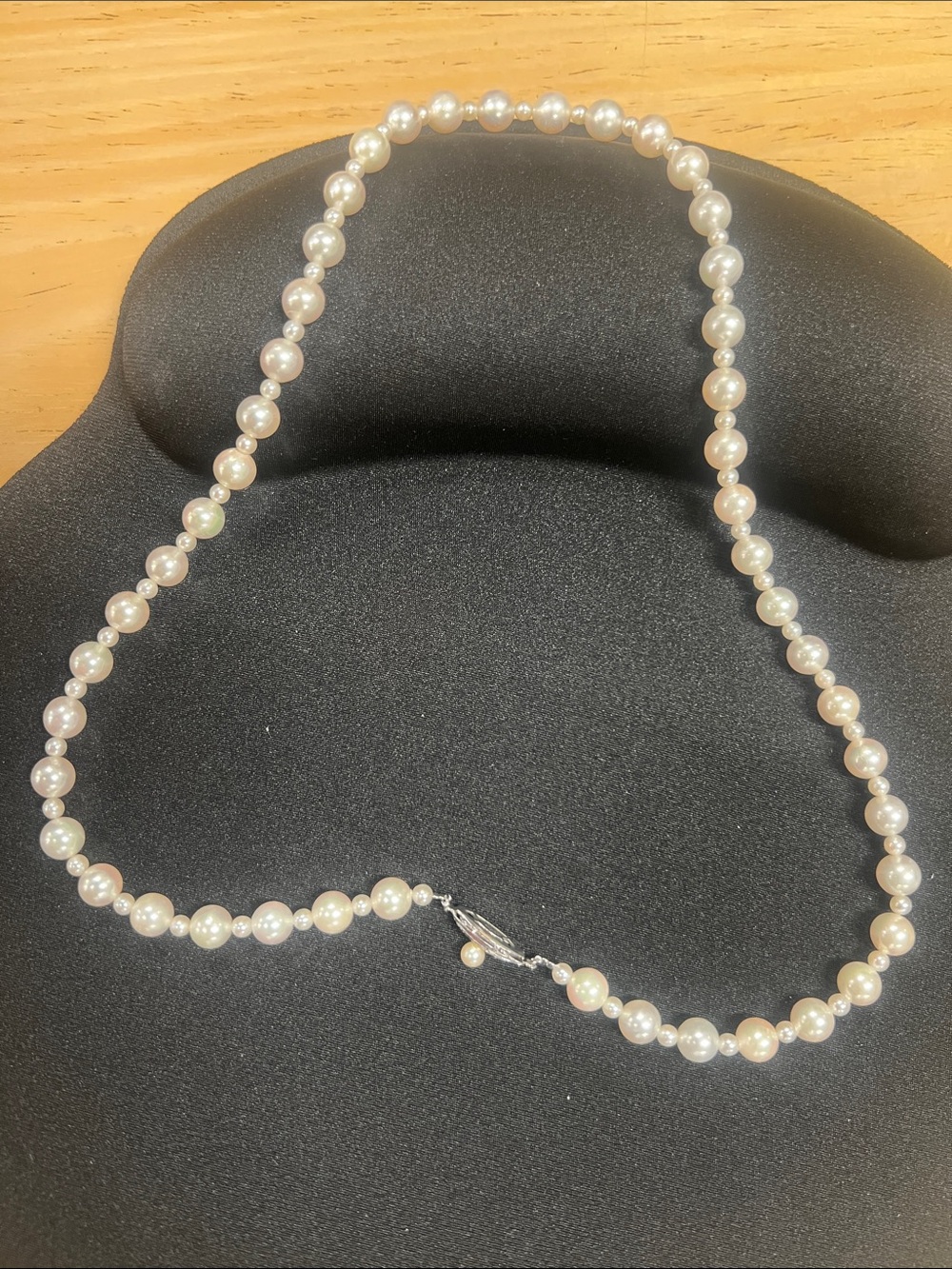 Pearl Cream Pearl Necklace with Silver Clasp - Pearl - Picture 3 of 7